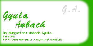 gyula ambach business card
